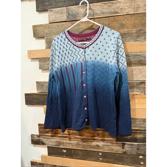 Gudrun Sjoden Sweaters - Gudrun Sjoden Cotton Multicolor Gradient Sweater Cardigan Size M